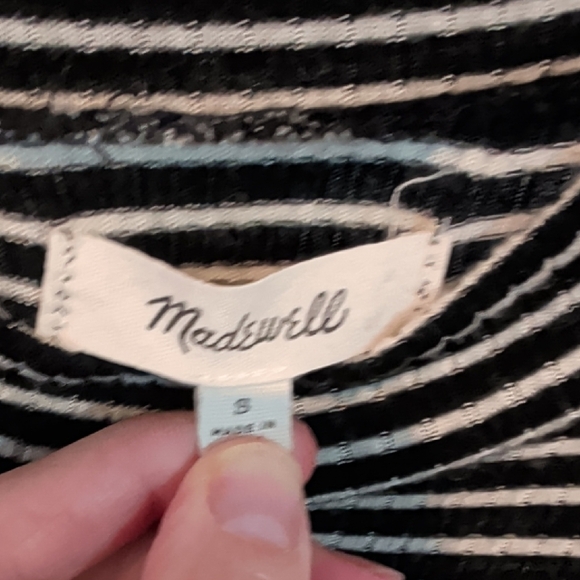 Madewell Ribbed Mockneck Midi Dress in Stripe - Picture 4 of 9